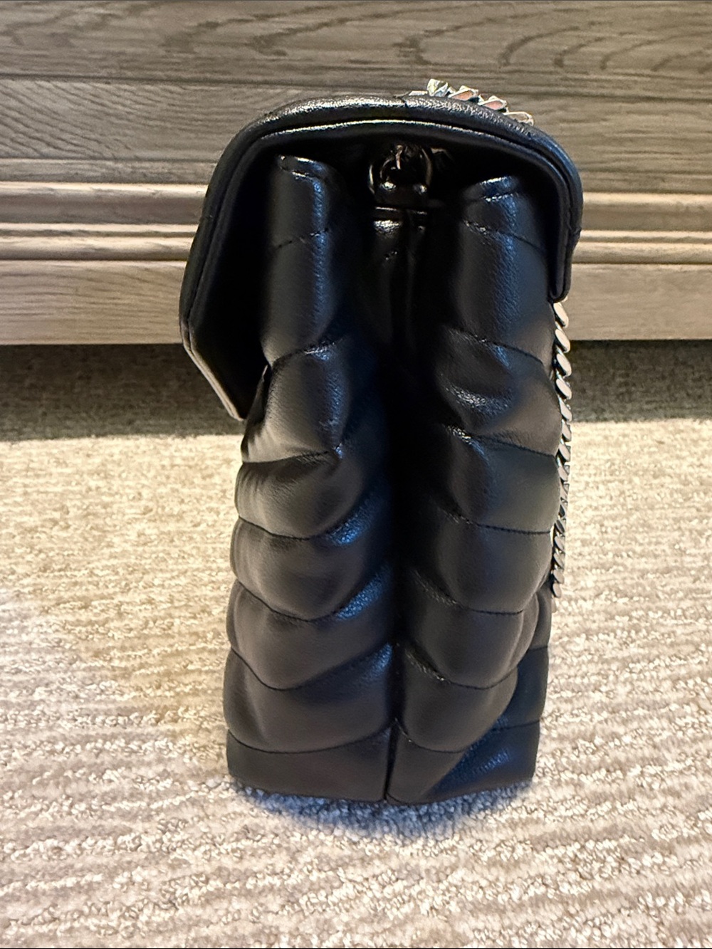 Black Quilted Shoulder Bag - Picture 3 of 5